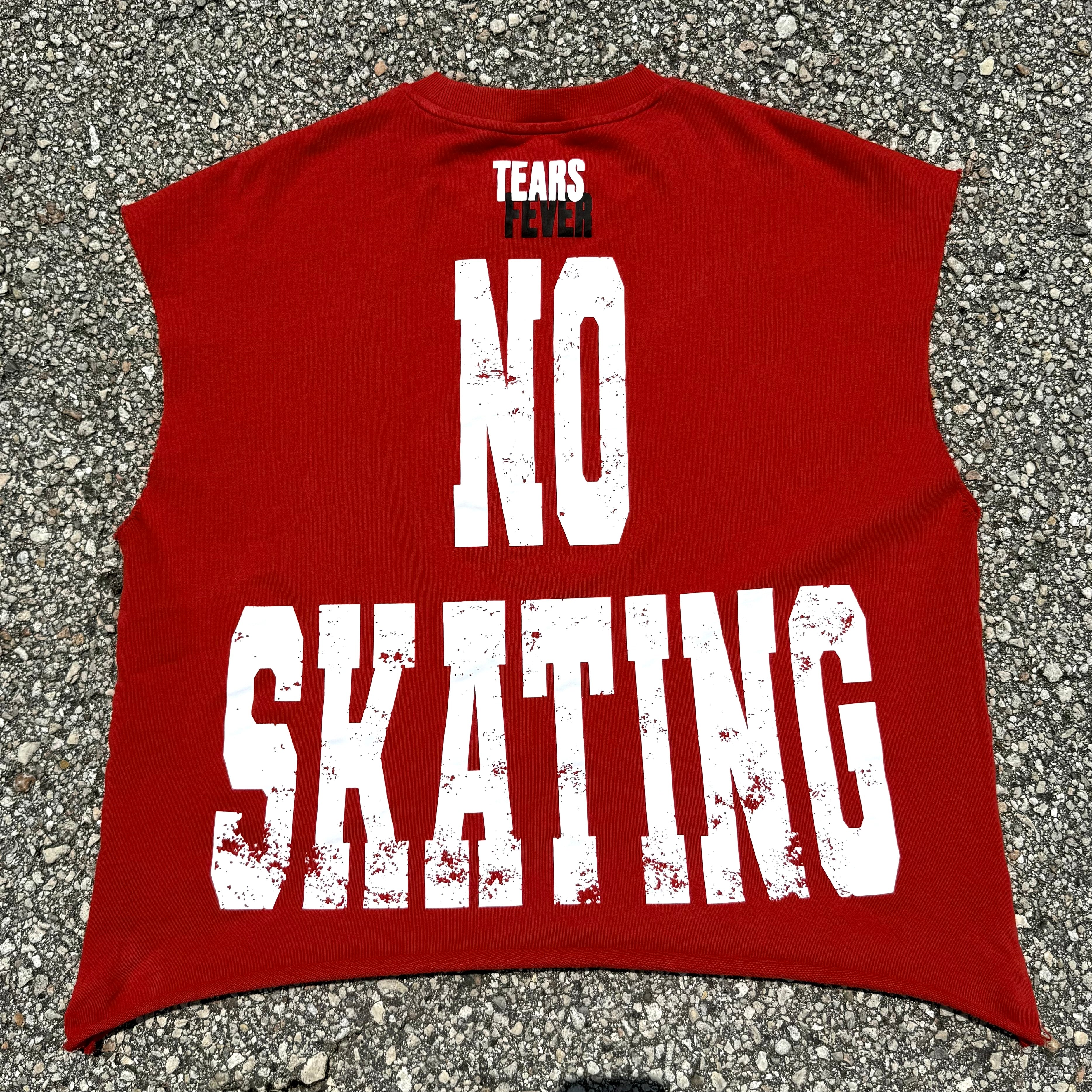 RED “NO SKATING SLEEVELESS TEE” [PREORDER]